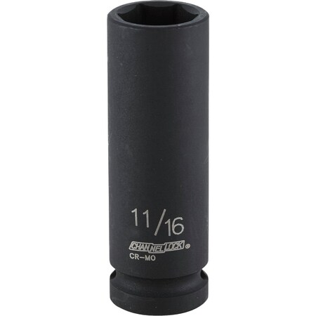 Channellock 1/2 In. Drive 11/16 In. 6-Point Deep Standard Impact Socket 313300